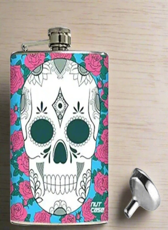 Nutcase Designer Hip Flask 8 Oz - Nutcase - Skull'N'Roses - Image 2